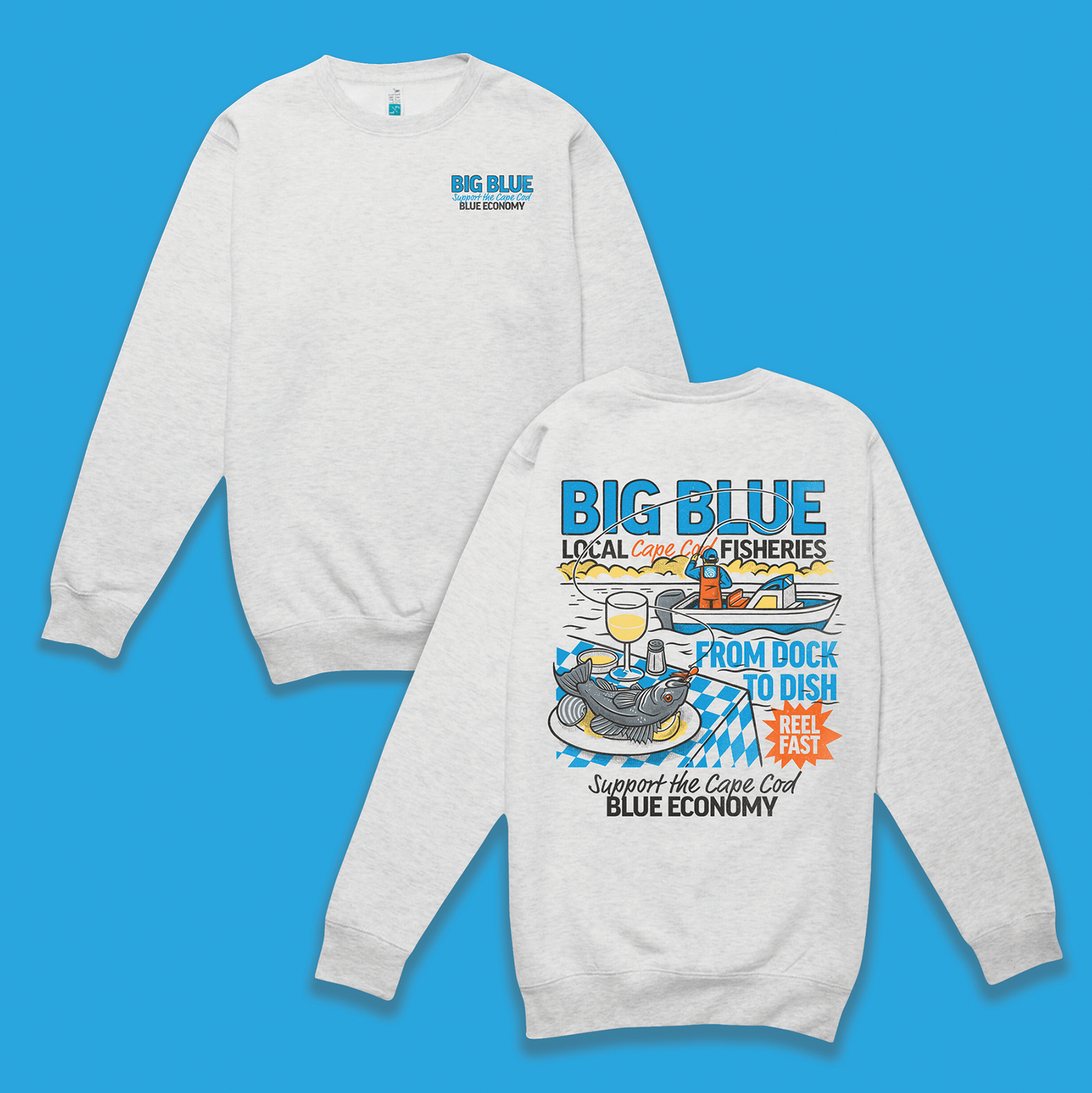Big Blue "Fishing Charter" Crewneck