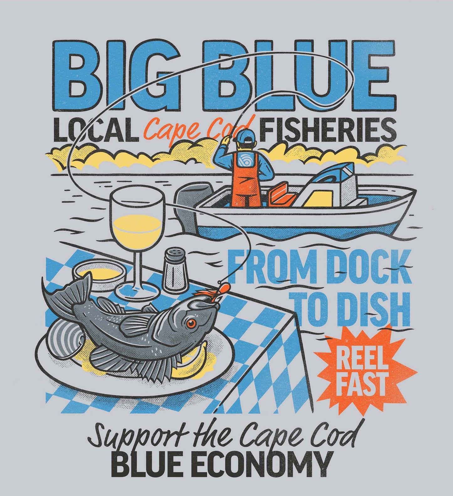 Big Blue "Fishing Charter" Crewneck